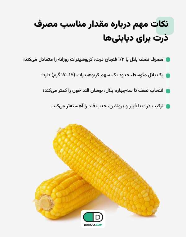 نکات مهم برای افراد مبتلا به دیابت هنگام مصرف ذرت