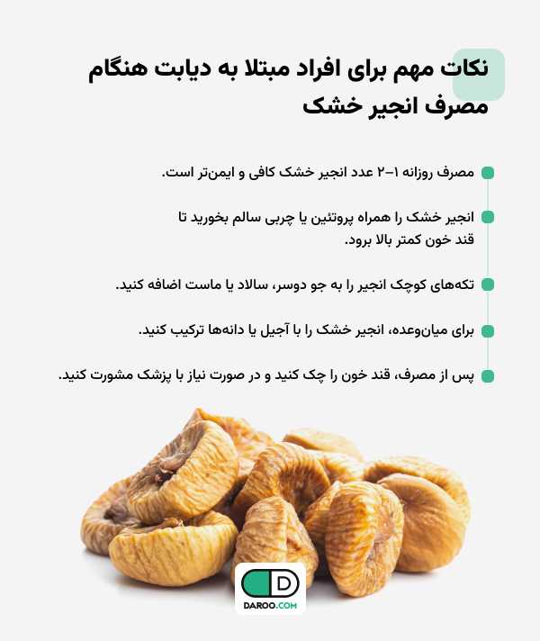 نکات مهم برای افراد مبتلا به دیابت هنگام مصرف انجیر خشک