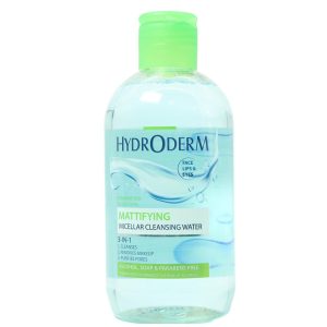 میسلار واتر 3 در 1 چشم, لب و صورت مناسب پوست های چرب و جوش دار مات کننده و کاهنده چربی پوست 250 میل (هیدرودرم)