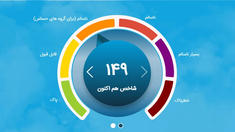 شاخص آلودگی هوای تهران امروز 3 دی 1404