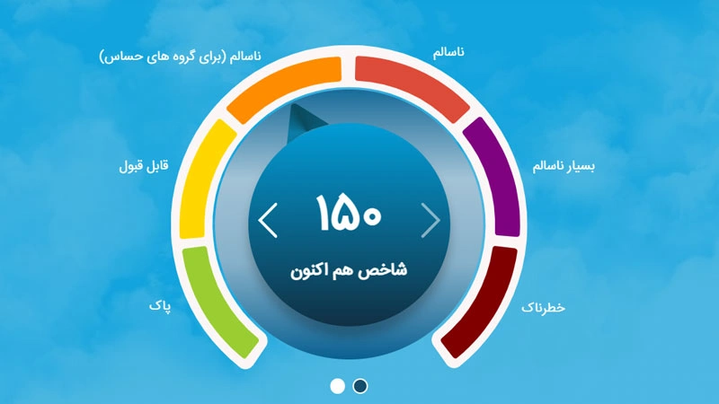 شاخص آلودگی هوای تهران امروز 2 دی ۱۴۰۴ چند است؟