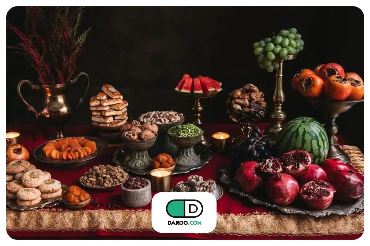 جدول ارزش غذایی خوراکی‌های شب یلدا